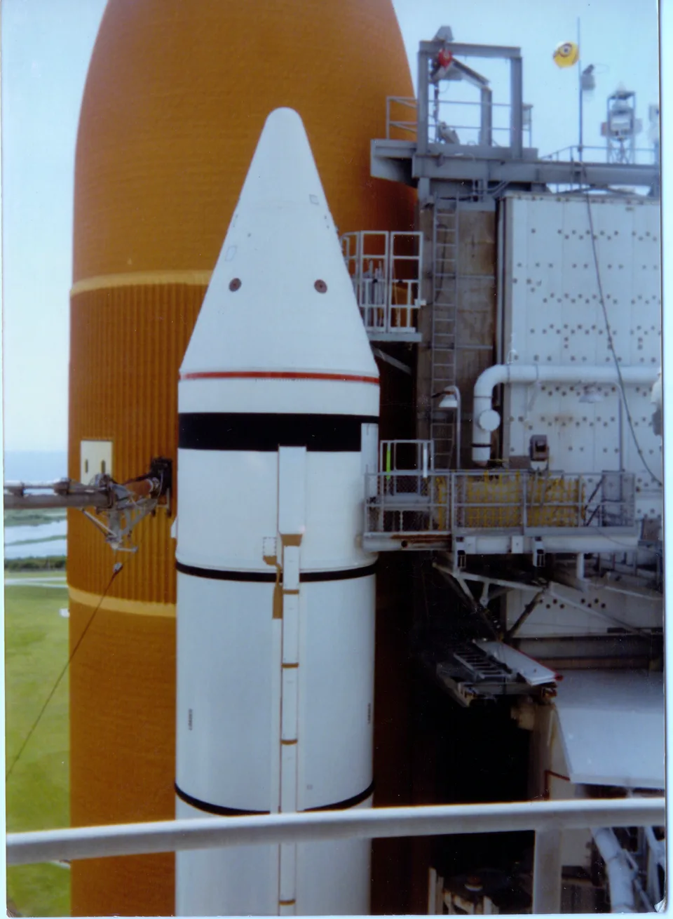 Solid Rocket Booster nose and External Tank from the FSS.